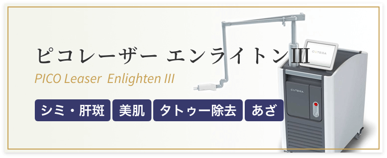 ピコレーザー エンライトンⅢ シミ・肝斑 美肌 タトゥー除去 あざ